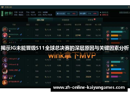 揭示IG未能晋级S11全球总决赛的深层原因与关键因素分析