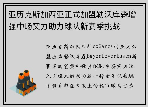 亚历克斯加西亚正式加盟勒沃库森增强中场实力助力球队新赛季挑战 亚历克斯加西亚正式加盟勒沃库森增强中场实力助力球队新赛季挑战